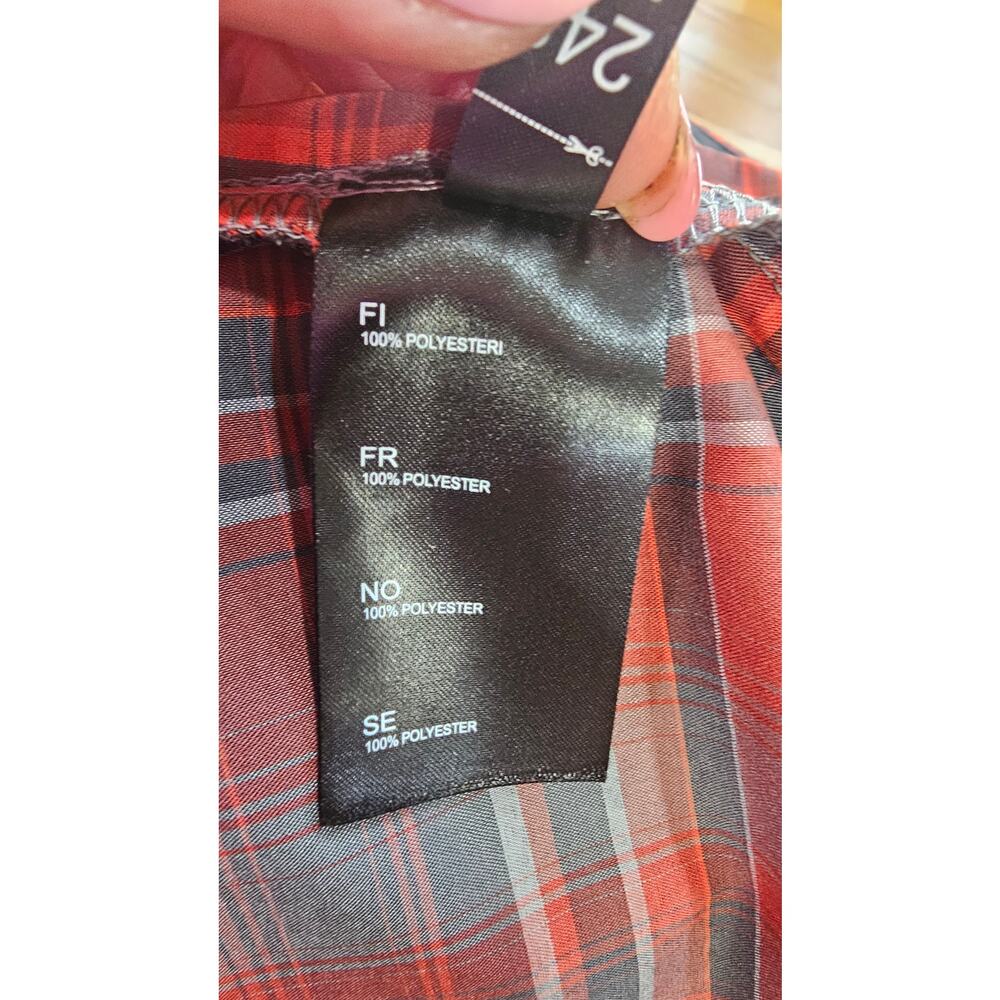 Kuhl Plaid Button Up Short Sleeve Shirt, Born In th Mountains, Red Grey Sz M New - Picture 9 of 9